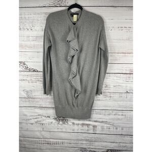 Vintage Marc Jacobs Sweater Tunic Dress S Gray Cashmere Ruffle Front Knit Italy